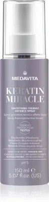 Medavita Keratin Miracle Smoothing Thermo Defence Spray - Термозащитный спрей для использования с утюжкой и кудрявой волосами, 150 мл