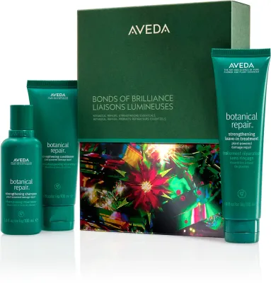 Aveda Holiday Bonds of Brilliance: Botanical Repair Strengthening Essentials - Праздничный набор подарочный для волос, 1 шт