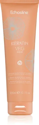 Echosline Keratin veg Mask - Интенсивно питательная маска для сухих и пористых волос с аминокислотами
