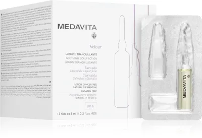 Medavita Velour Soothing Scalp Lotion - Интенсивное смягчение для волос, 12 мл