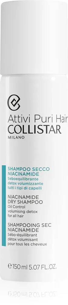 Collistar Hair Niacinamide Dry Shampoo - Сухой шампунь для волос, поглощающий излишки себума и освежающий волосы с ниацинамидом, 150 мл