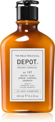 DEPOT 100 HAIR CLEANSING NO. 107 WHITE CLAY SEBUM SHAMPOO - шампунь для жирных волос и кожи головы, очищающий, 250 мл
