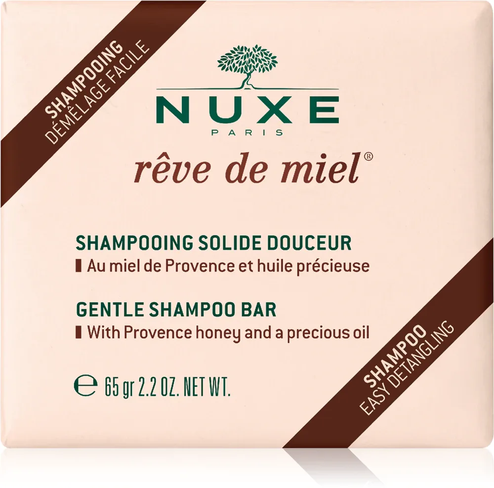 Nuxe Rêve de Miel Gentle Shampoo Bar - Шампунь для придания блеска и мягкости волосам, 65 г