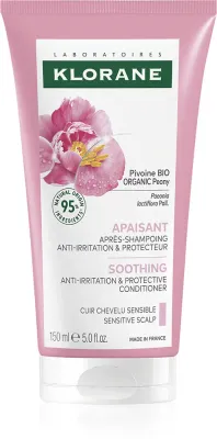 Бальзам для волос Klorane Peony Soothing Sensitive Hair Scalp Conditioner для чувствительной кожи головы, с экстрактом пиона, 150 мл