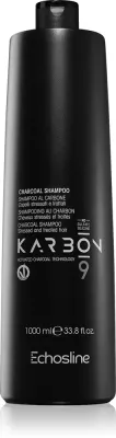 Echosline CHARCOAL Karbon 9 - Шампунь с активированным углем для волос, поврежденных химическими процедурами, 1000 мл