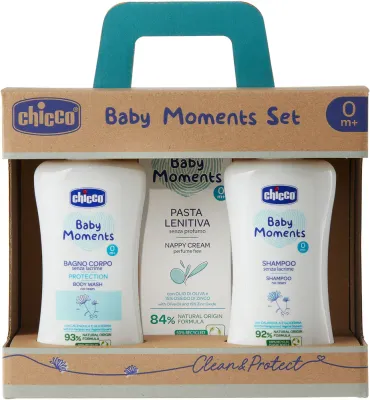 Набор косметики для малыша Chicco Baby Moments Clean Protect подарочный, с рождения