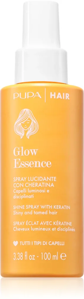 PUPA Milano Glow Essence Hair Spray - Увлажняющий спрей для волос, придающий здоровый блеск, 100 мл