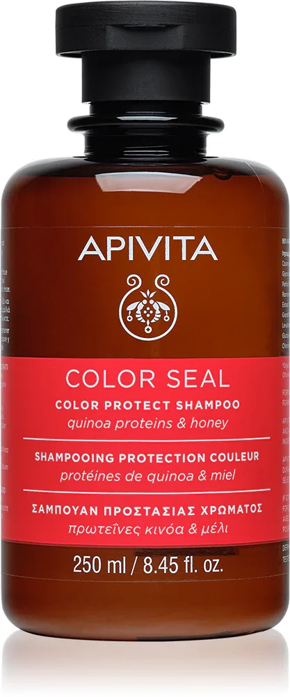 Apivita Color Seal Shampoo - Защитный шампунь для окрашенных волос без сульфатов, 250 мл
