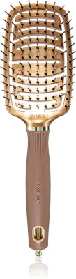 Плоская щётка для волос Olivia Garden Expert Flex, для влажных и растрёпанных волос, 1 шт Gold&Brown