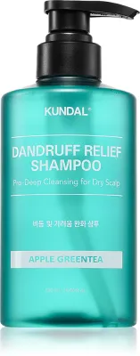 KUNDAL Dandruff Relief Shampoo Apple Green Tea - Шампунь против перхоти и снимающий зуд для сухой кожи, 500 мл