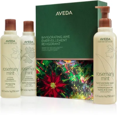 Aveda Holiday Invigorating Awe Rosemary Mint Hair & Body Essentials - Праздничный подарочный набор для волос, 1 шт