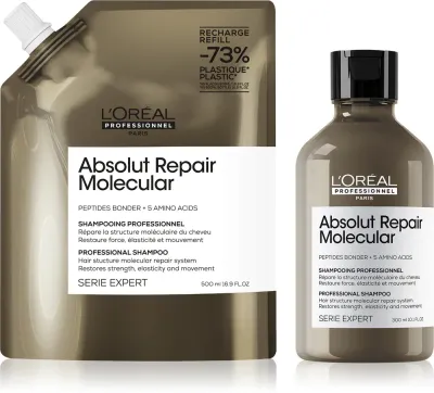 L’Oreal Professionnel Serie Expert Absolut Repair Molecular - Удобная упаковка для поврежденных волос, 2 шт