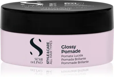 Alfaparf Milano Semi di Lino Style&Care Glossy Pomade - Восковая стайлинговая паста для укладки и моделирования волос с высоким блеском, 100 мл