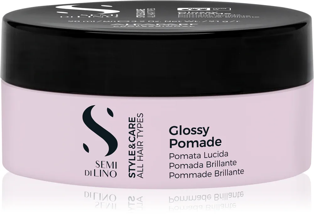 Alfaparf Milano Semi di Lino Style&Care Glossy Pomade - Восковая стайлинговая паста для укладки и моделирования волос с высоким блеском, 100 мл