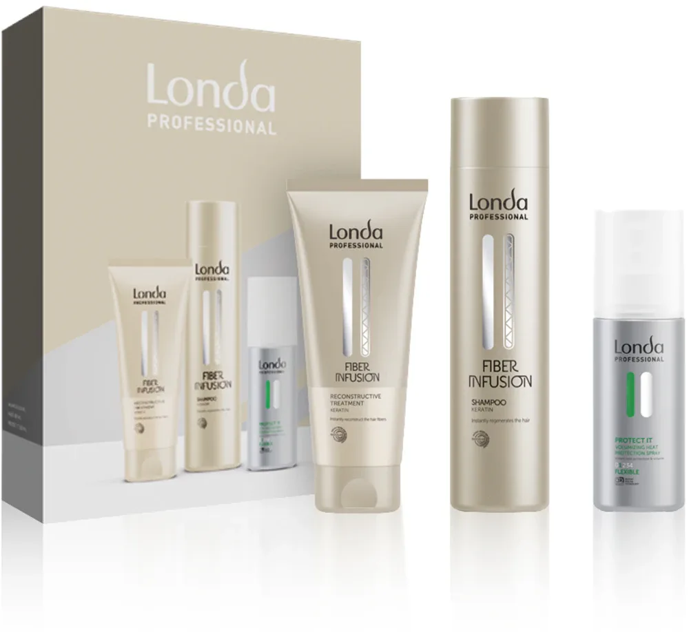 Londa Professional Fiber Infusion - Подарочный набор для поврежденных и окрашенных волос, 3 шт