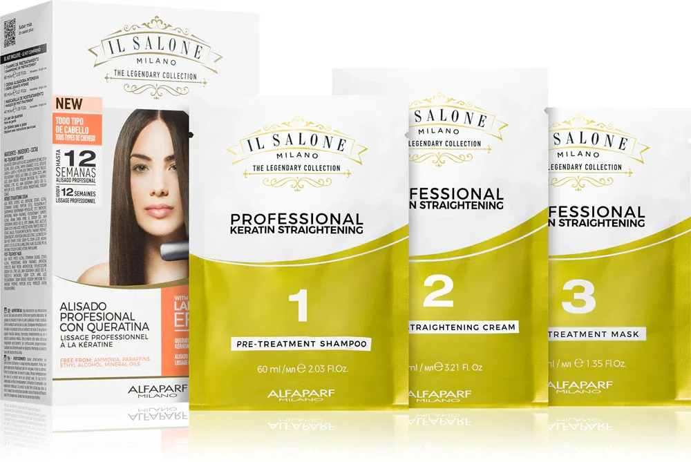 Alfaparf Milano Il Salone Milano Straightening Kit - Смягчающий уход для чувствительных волос Illuminating Linseed Oil, 1 шт