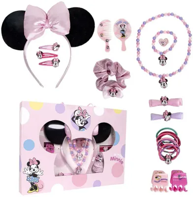 Набор аксессуаров для волос Disney Minnie Beauty со щёткой и зеркальцем, подарочный для детей