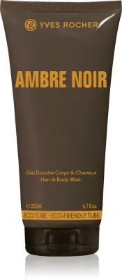 Yves Rocher Ambre Noir - Гель для душа для тела и волос для мужчин, 200 мл
