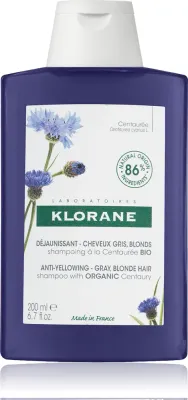 Klorane Cornflower Organic - Шампунь для нейтрализации желтоватых оттенков, 200 мл