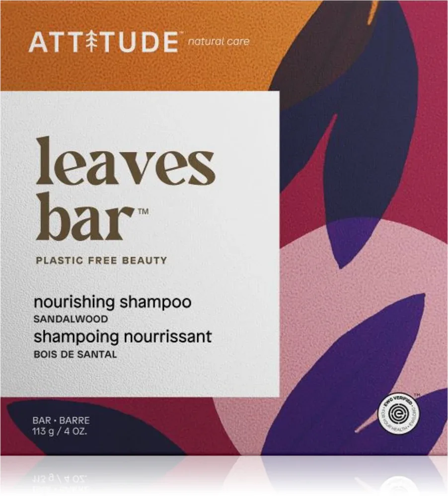 Attitude Leaves Bar Sandalwood - Шампунь в виде кубика с питательным действием, 113 г