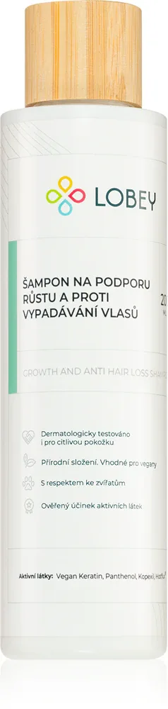 Lobey Hair Care - Шампунь, стимулирующий рост волос и предотвращающий их выпадение, 200 мл