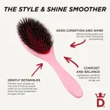 Щётка для волос Denman Style D81M Style and Shine Brush плоская, со щетиной кабана и нейлона, 1 шт Pink Crush — фото 2