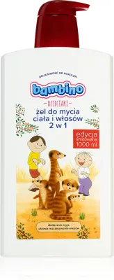 Bambino Kids Bolek and Lolek 2 in 1 - Шампунь и гель для душа 2 в 1 для детей Meerkats, 1000 мл