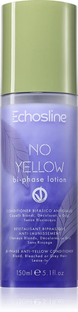 Echosline No Yellow Bi - Phase Lotion - Бессполасный кондиционер для светлых волос, 150 мл