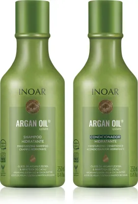 INOAR Argan Oil System - набор увлажняющей и придающей сияние косметики, 2 мл