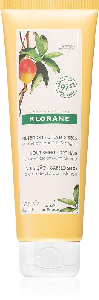 Klorane Mango Leave-in Cream Dry Hair - Крем без смывания питание и увлажнение, 125 мл