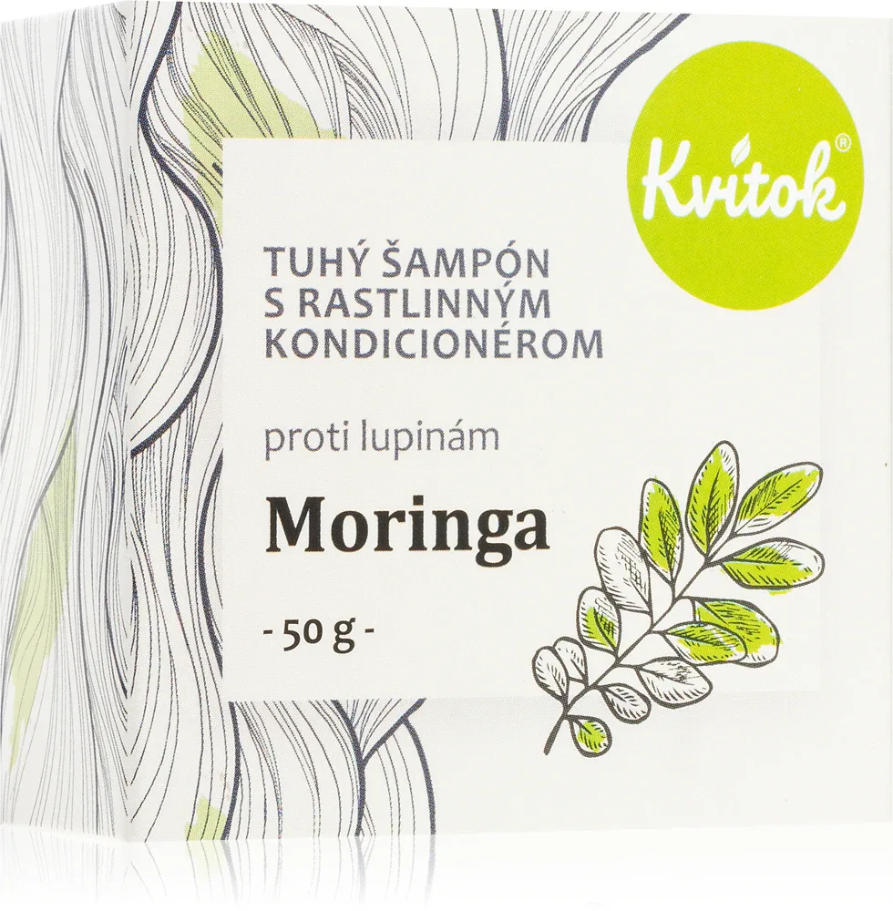 Kvitok Moringa - Органический шампунь в виде кубика против перхоти, 50 г