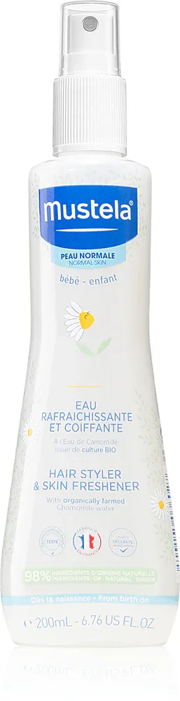 Mustela Bebe - освежающая вода для тела и волос, 200 мл