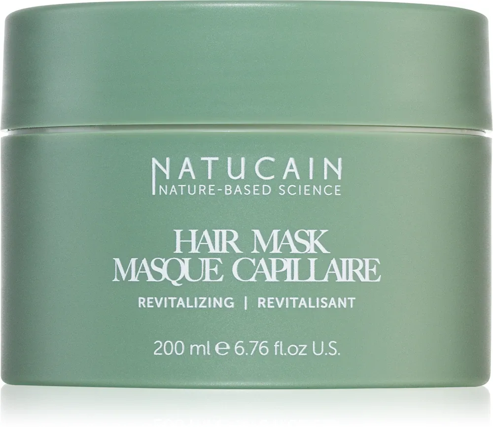 Natucain Revitalizing Hair Mask - Глубоко укрепляющая маска для волос для слабых волос с склонностью к выпадению, 200 мл