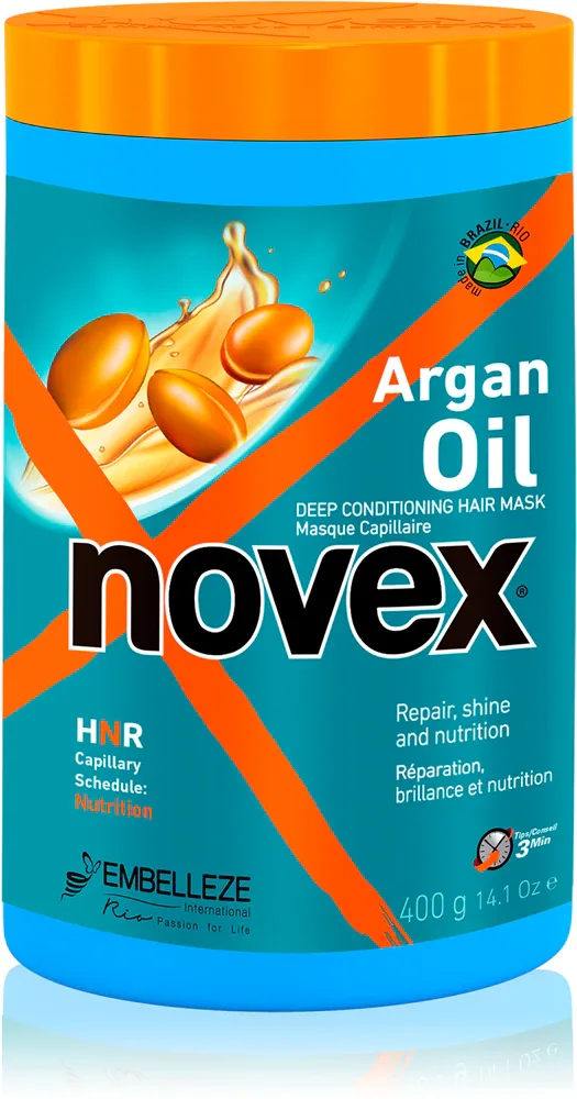 Novex Argan Oil - Питательная маска для придания блеска и мягкости волосам, 400 г