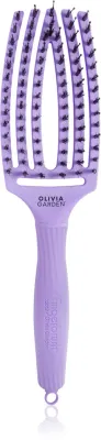 Плоская щётка для волос Olivia Garden Fingerbrush Bloom, гибкая головка, для всех типов волос, 1 шт Lavender
