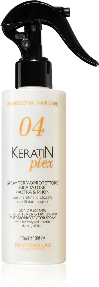 Термозащитное средство для волос Phytorelax Laboratories Keratin Plex питательное, для сияния, 180 мл
