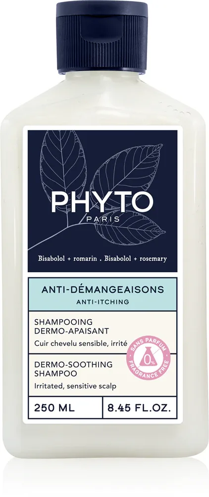 Phyto Anti-Itching Dermo-Soothing Shampoo - Успокаивающий шампунь для раздраженной кожи головы, 250 мл