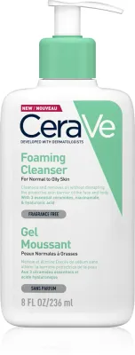 CeraVe Cleansers Foaming Cleanser - Пенящийся гель для душа для нормальной и жирной кожи