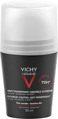 Vichy Homme Deodorant - Антиперспирант ролл-он против избыточного потоотделения 72h, 50 мл