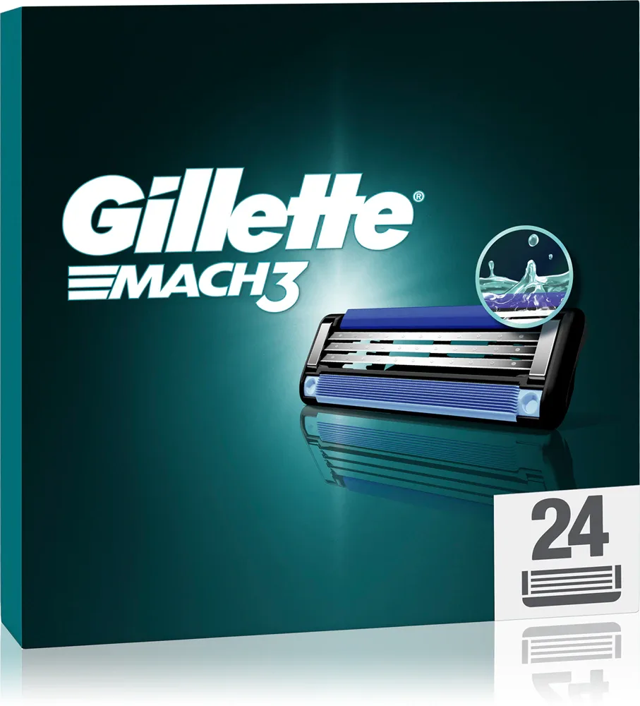 Кассеты сменные для бритвы Gillette Mach3 3 лезвия, с увлажняющей полоской, 18 шт