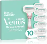 Бритва женская Gillette Venus Deluxe Smooth Sensitive со сменными кассетами, с увлажняющей полоской, 10 шт — фото 1