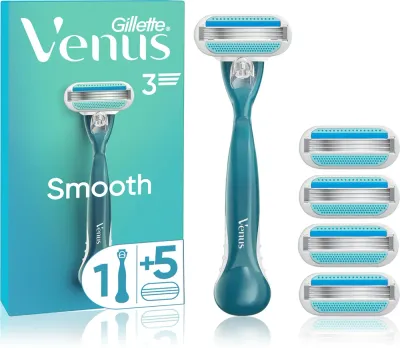 Бритвенный станок Gillette Venus Smooth со сменными кассетами, с увлажняющими полосками, 5 шт