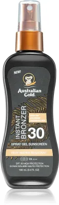 Australian Gold Instant Bronzer - Солнцезащитное средство с бронзатором для ухода за кожей SPF 30, 100 мл