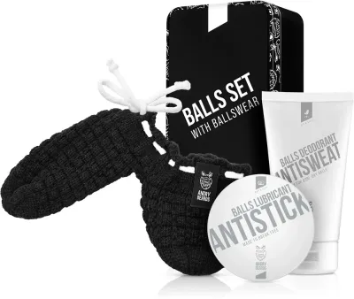 Angry Beards Antisweat & Antistick Balls Set - Подарочный набор для мужчин, 3 шт