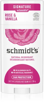 Schmidt's Rose + Vanilla - Дезодорант в стике без добавления соли алюминия, 75 г