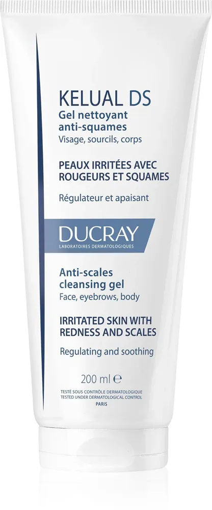 Ducray Kelual DS Anti-Scales Cleansing Gel - Гель для очищения раздраженной и шелушащейся кожи, 200 мл