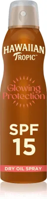 Hawaiian Tropic Glowing Protection Dry Oil Spray - Солнцезащитный спрей для загара SPF 15, 177 мл