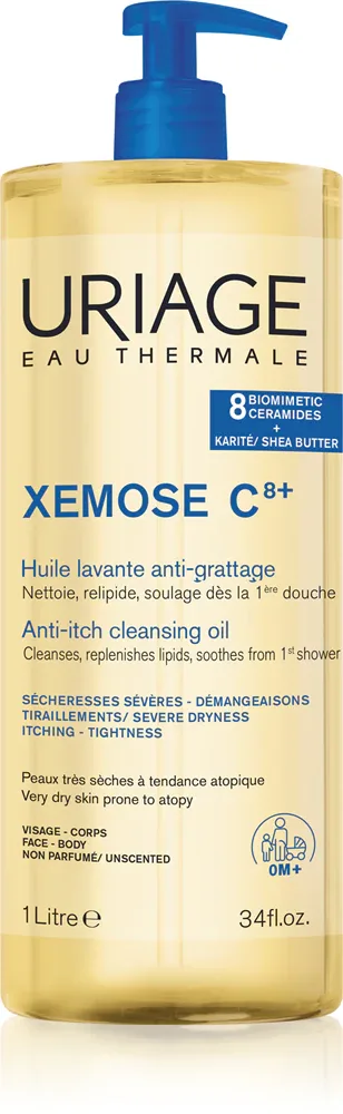 Uriage Xemose C8+ Anti-Itch Cleansing Oil - Успокаивающее масло для очищения сухой и атопической кожи