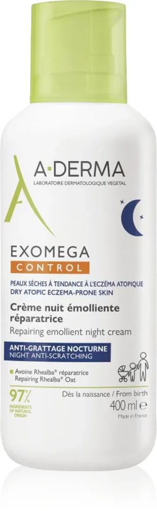 A-Derma Exomega Control Repairing Emollient Night Cream - Восстанавливающий ночной крем против зуда