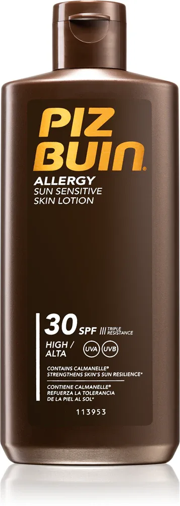 Piz Buin Allergy - Защитное молочко для загара для чувствительной кожи SPF 30, 200 мл